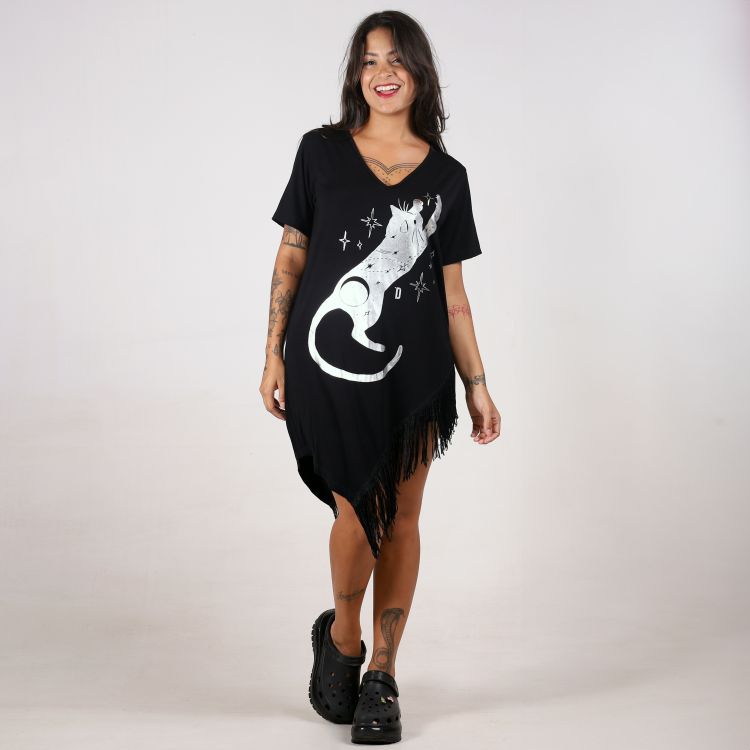 Blusa Max Cat Franja Cascata