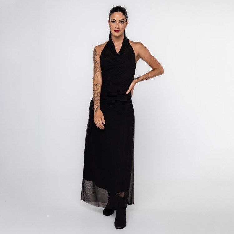 Vestido Tule Frente Única