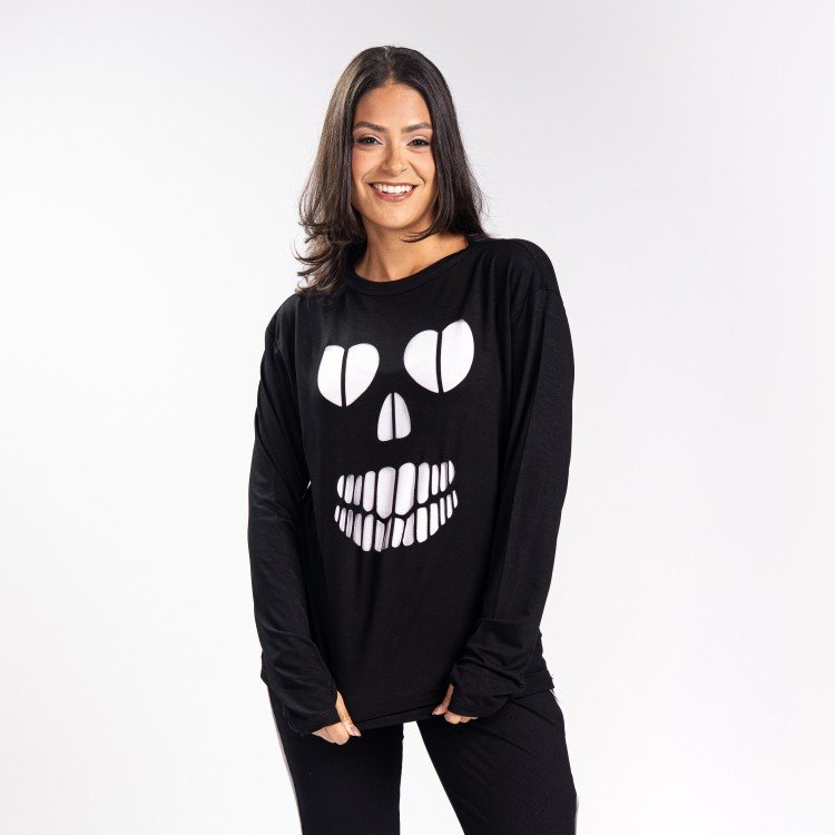 Blusa Skull Lover Recorte Laser