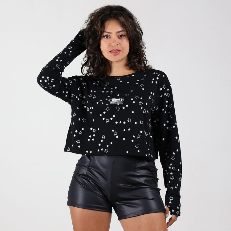Blusa Estrelas Manga Longa DLY