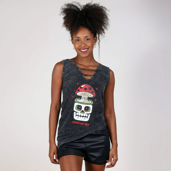 Blusa Estonada Assimétrica Mushroom