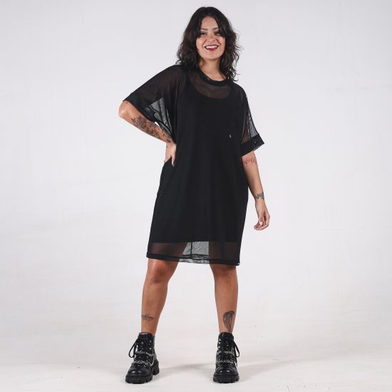 Vestido Duo Tule Total Black
