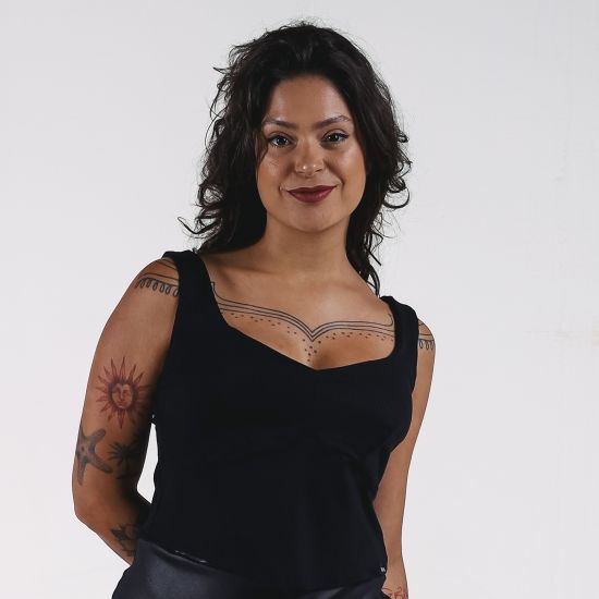 Blusa Cropped Canelado Casual