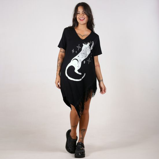 Blusa Max Cat Franja Cascata