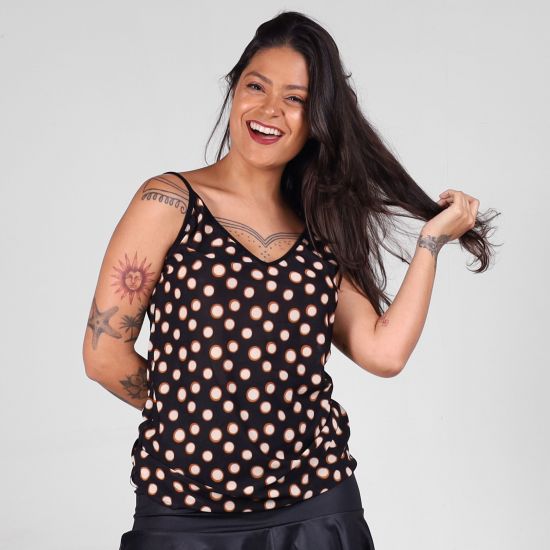 Blusa Alça Polka Dots