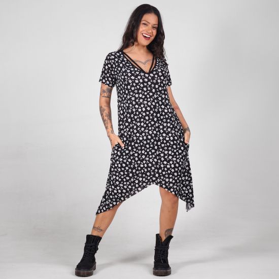 Vestido Assimétrico Estampado