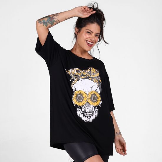 Blusa New Skull Sunflower