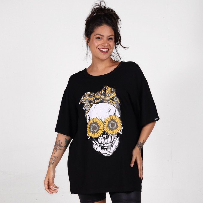 Blusa New Skull Sunflower