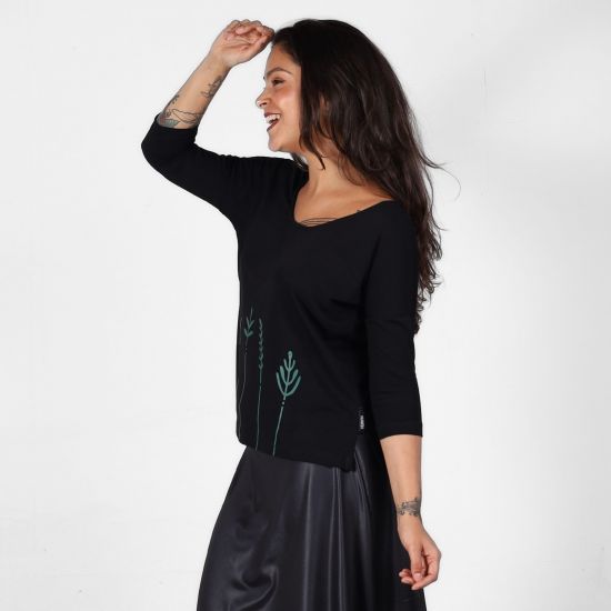 Blusa Botanic Manga 3/4