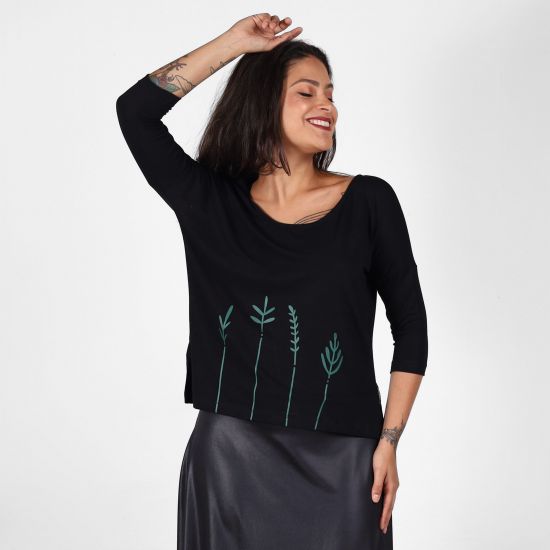 Blusa Botanic Manga 3/4