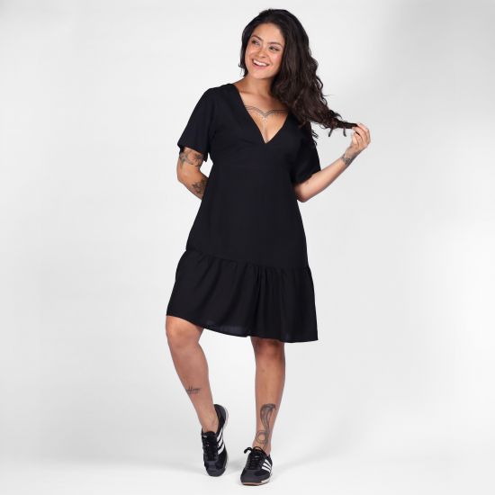 Vestido Casual Babado Forte