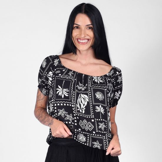 Blusa Ciganinha Boho Bandana