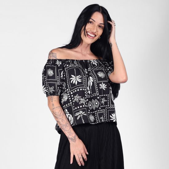 Blusa Ciganinha Boho Bandana