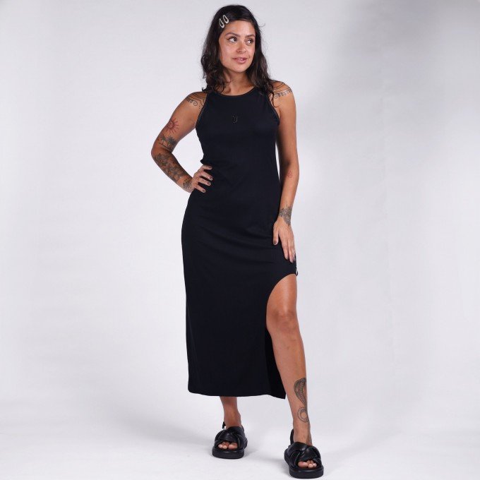 Vestido Midi Canelado Urban Fenda