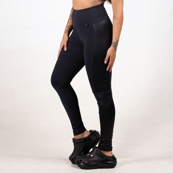 Calça Legging Listra Lateral De Cirrê