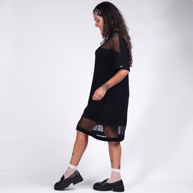 Vestido T-Shirt Tule Dot