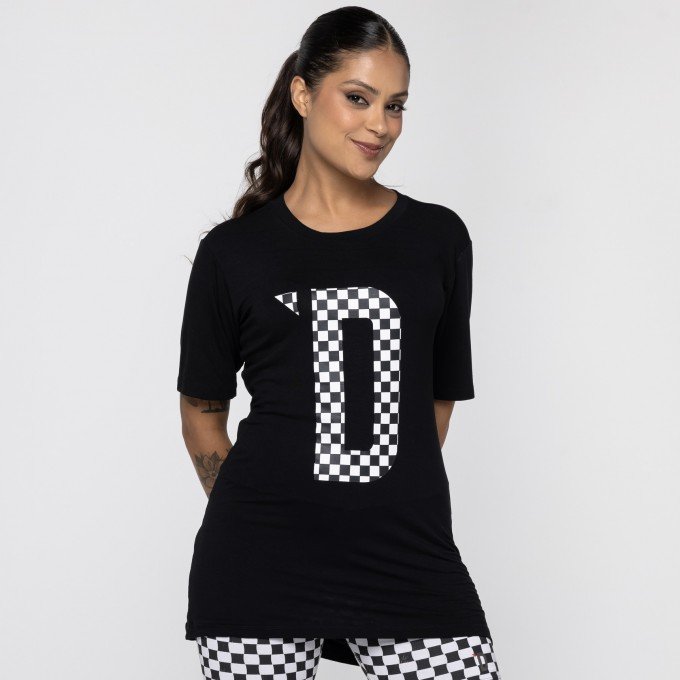 Camiseta D Oversized Checkerboard