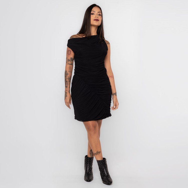 Vestido Drapeado Midnight
