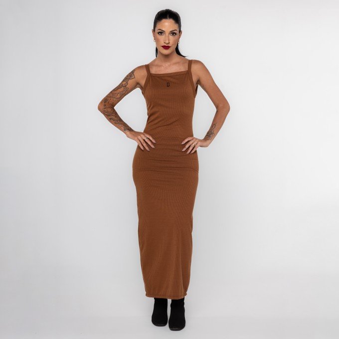 Vestido Brown Rib Deep