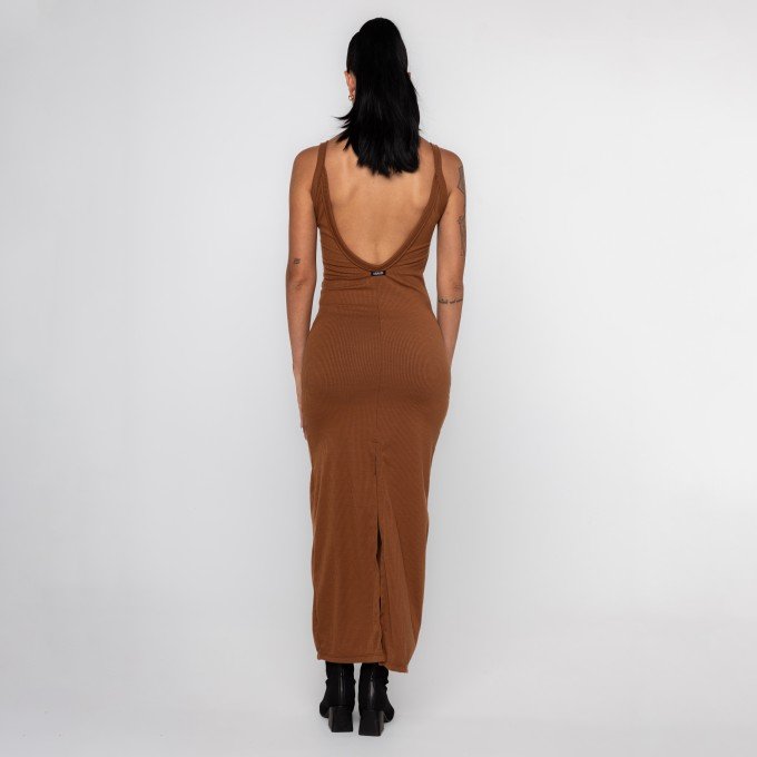 Vestido Brown Rib Deep