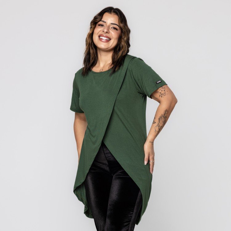 Max Blusa Verde Transpassada