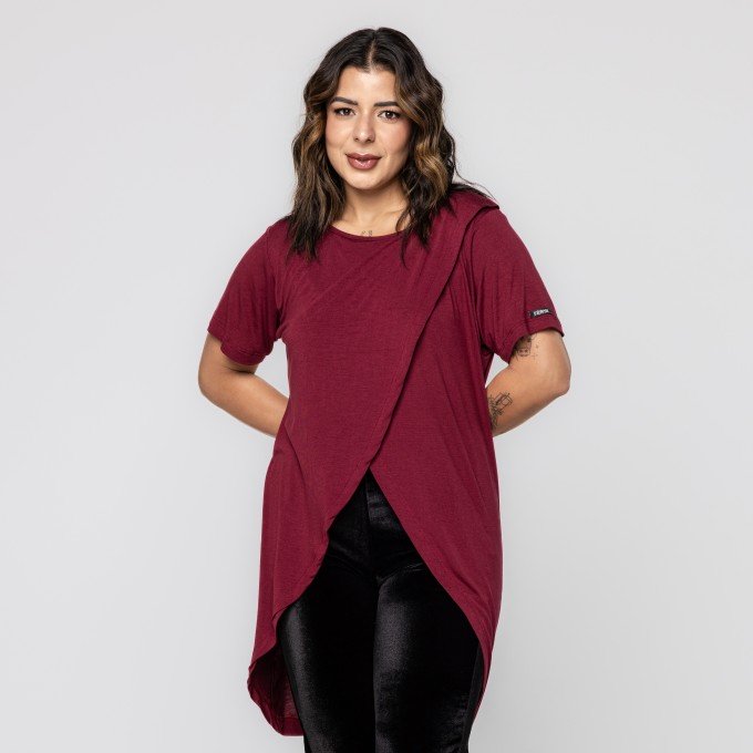 Max Blusa Vinho Transpassada