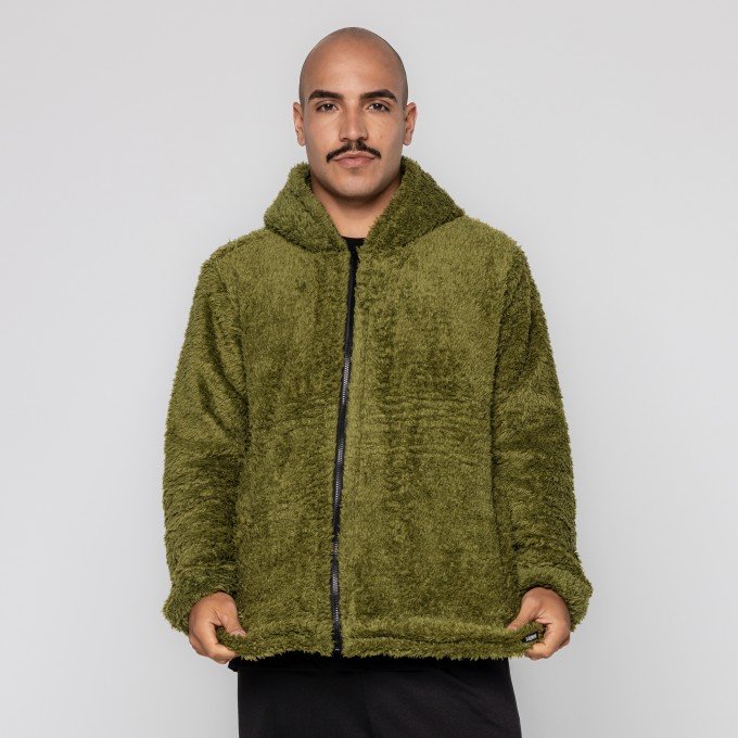Casaco Green Teddy Com Capuz