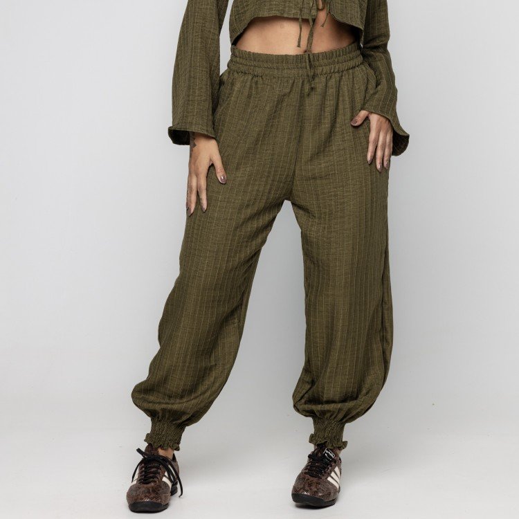 Calça Jogger Risca de Giz Green