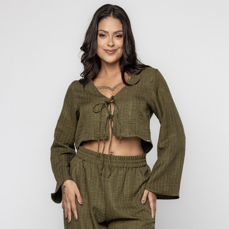 Blusa Risca de Giz Green