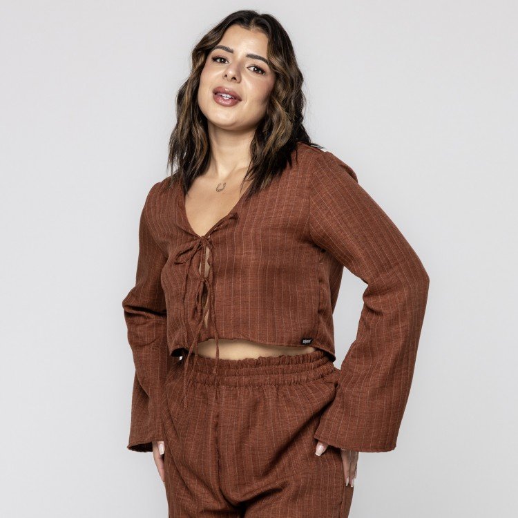 Blusa Risca de Giz Brown
