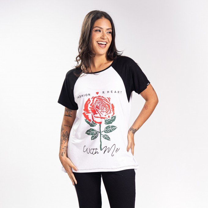 Blusa Raglan Rose