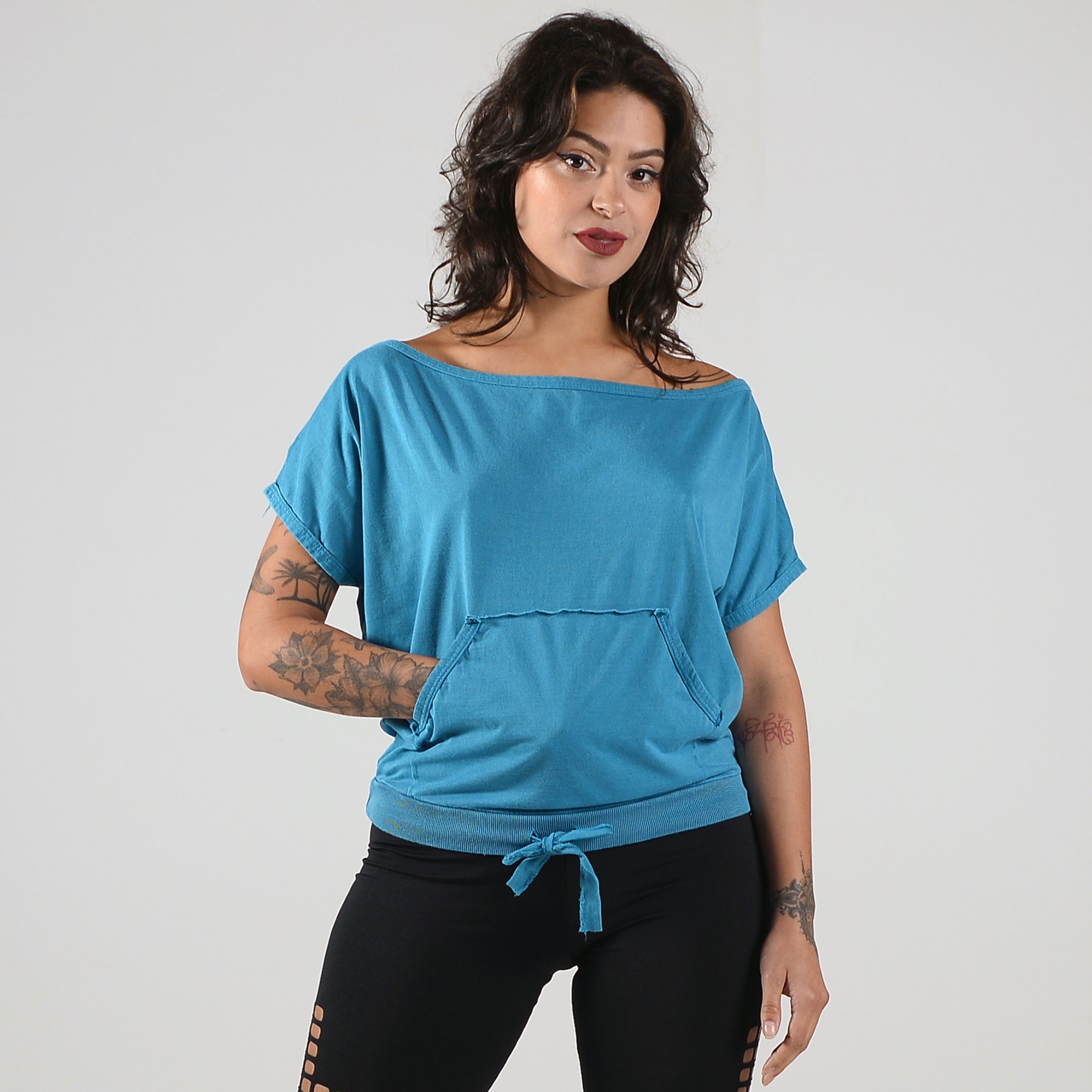 Blusa Azul Céu Canoa Estonada Deliriyou