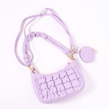 Bolsa Hobo Baguete Puffer Lavanda