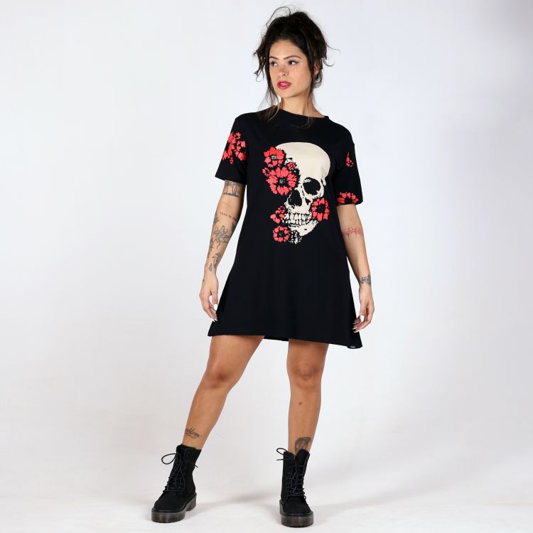 Vestido Skull Roses Hard