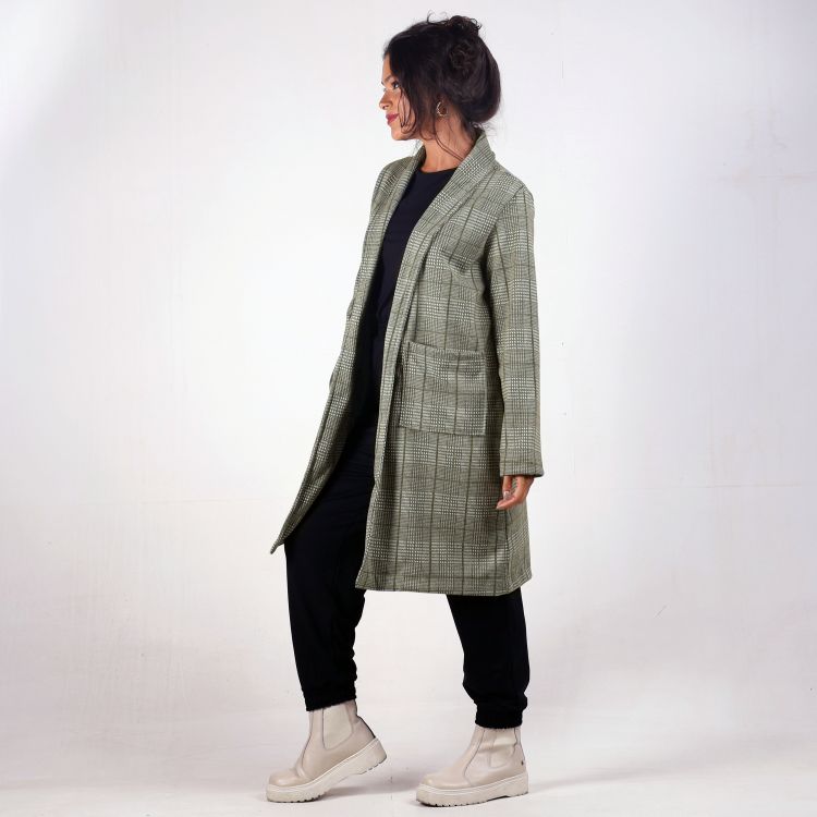 Casaco Oversized Xadrez Verde