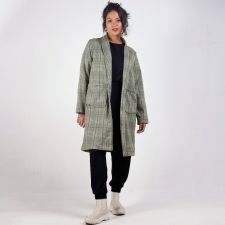 Casaco Oversized Xadrez Verde