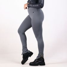 Calça Legging Zíper Cinza Chumbo