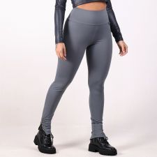 Calça Legging Zíper Cinza Chumbo