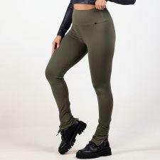 Calça Legging Zíper Verde Musgo