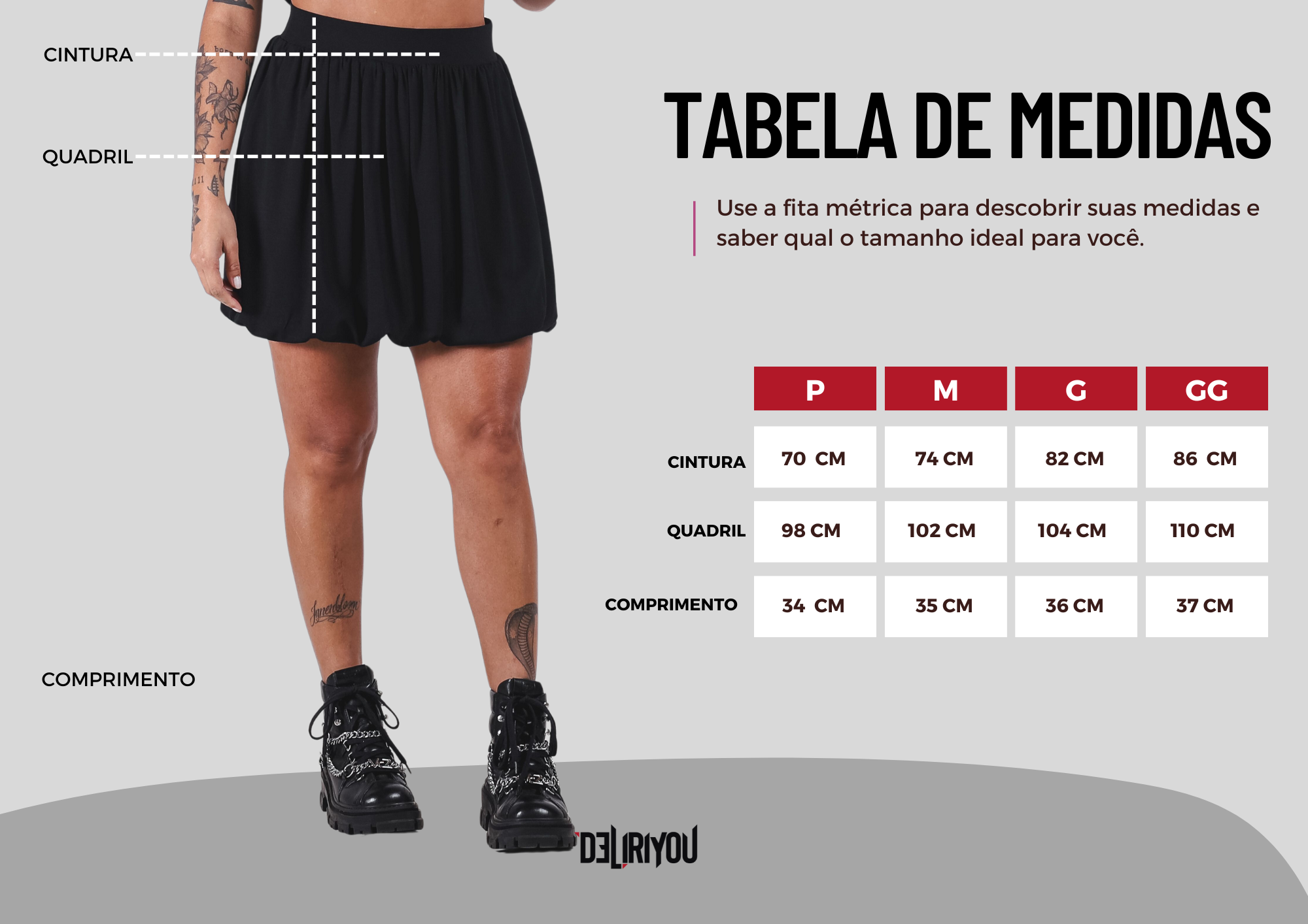 Tabela de medidas